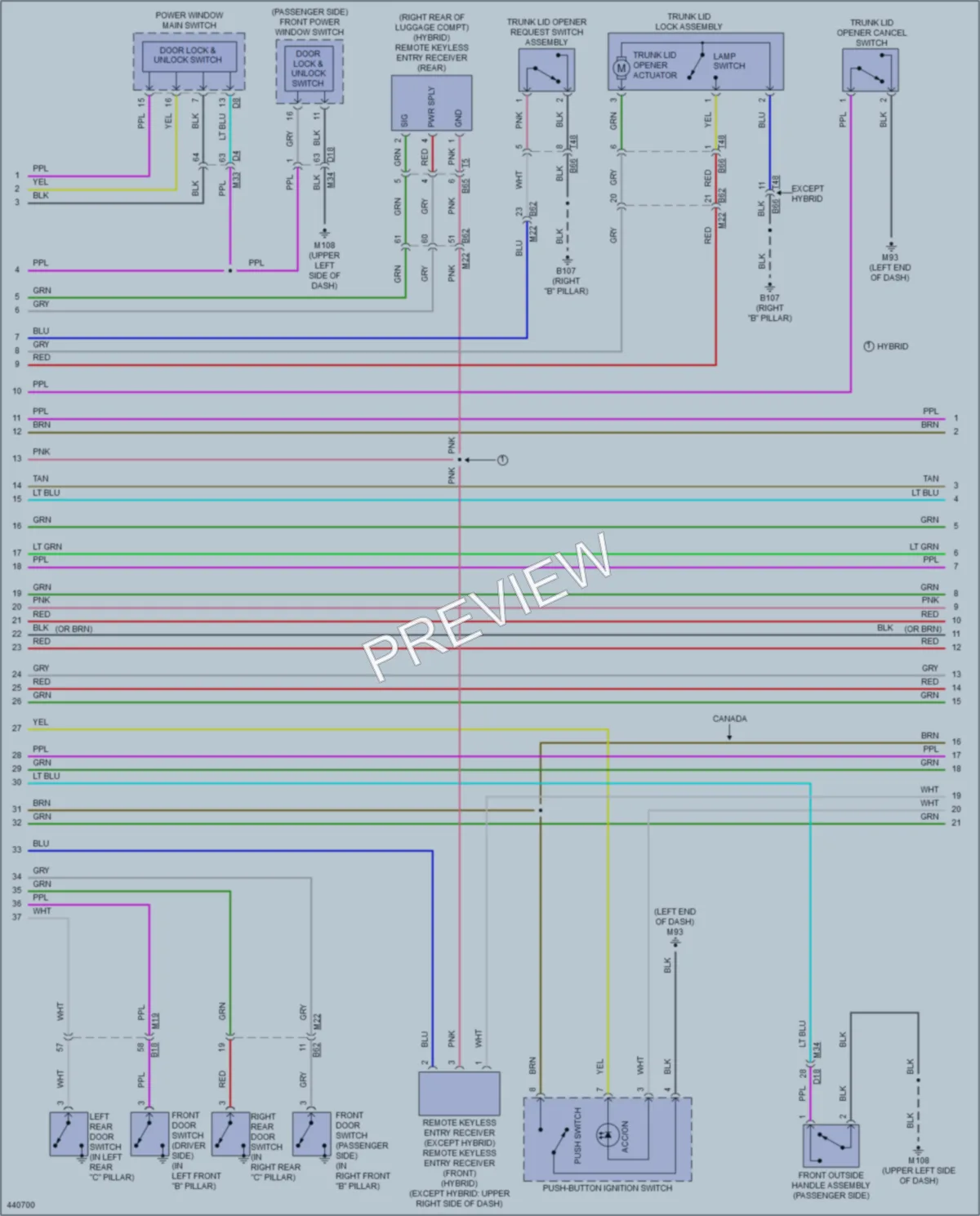 2014 Infiniti Q50 Anti Theft wiring diagram preview