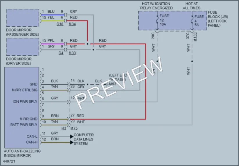 2014 Infiniti Q50 Power Mirrors wiring diagram preview
