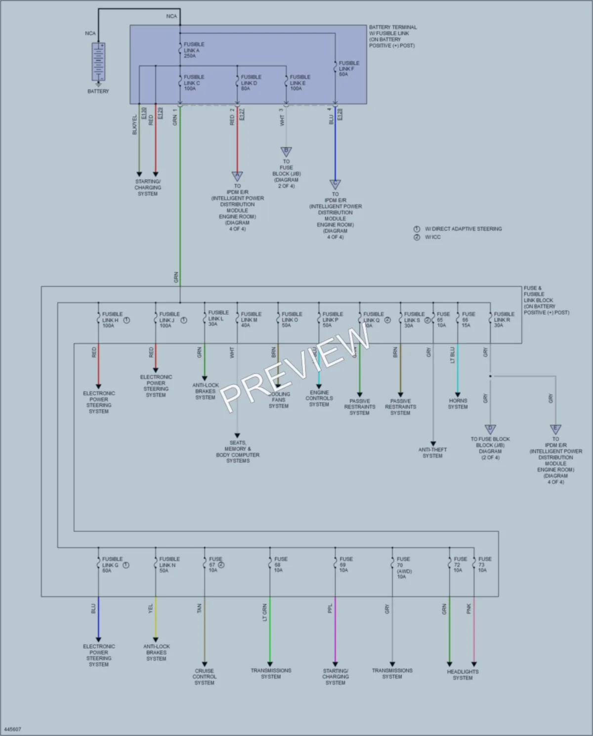 2014 Infiniti Q50Hybrid Power Distribution wiring diagram preview