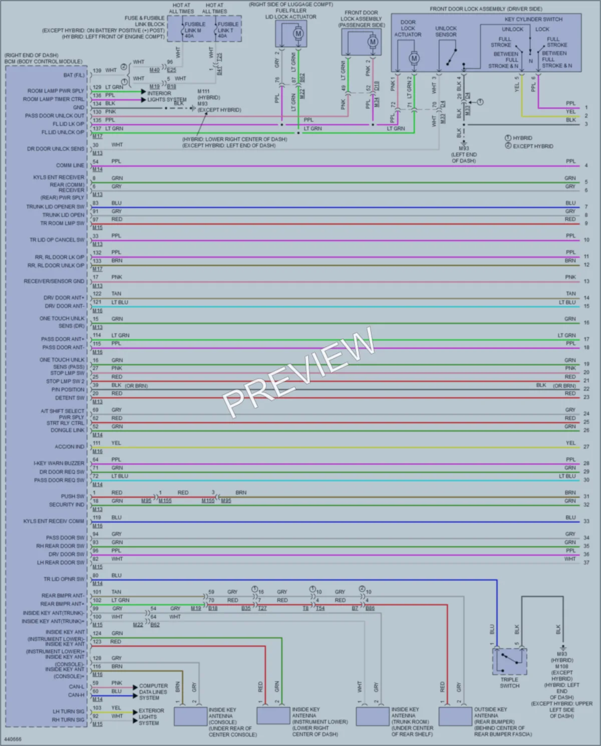 2014 Infiniti Q50Hybrid Power Door Locks wiring diagram preview
