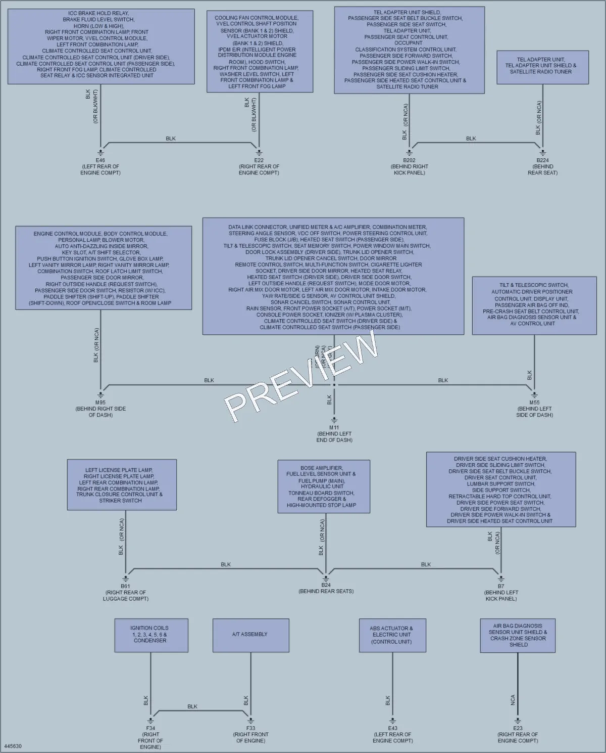 2014 Infiniti Q60 Ground Distribution wiring diagram preview
