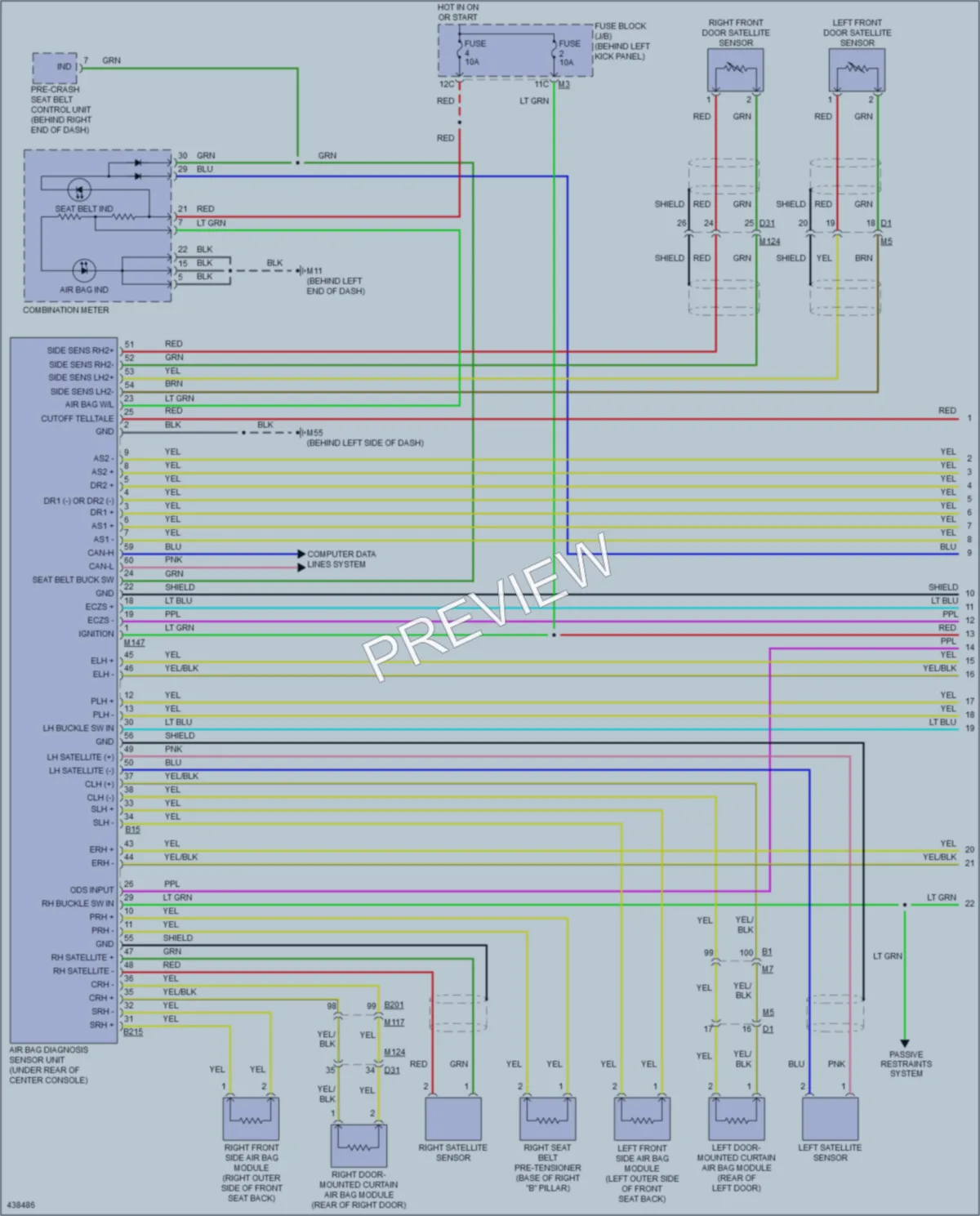 2014 Infiniti Q60 Supplemental Restraints wiring diagram preview