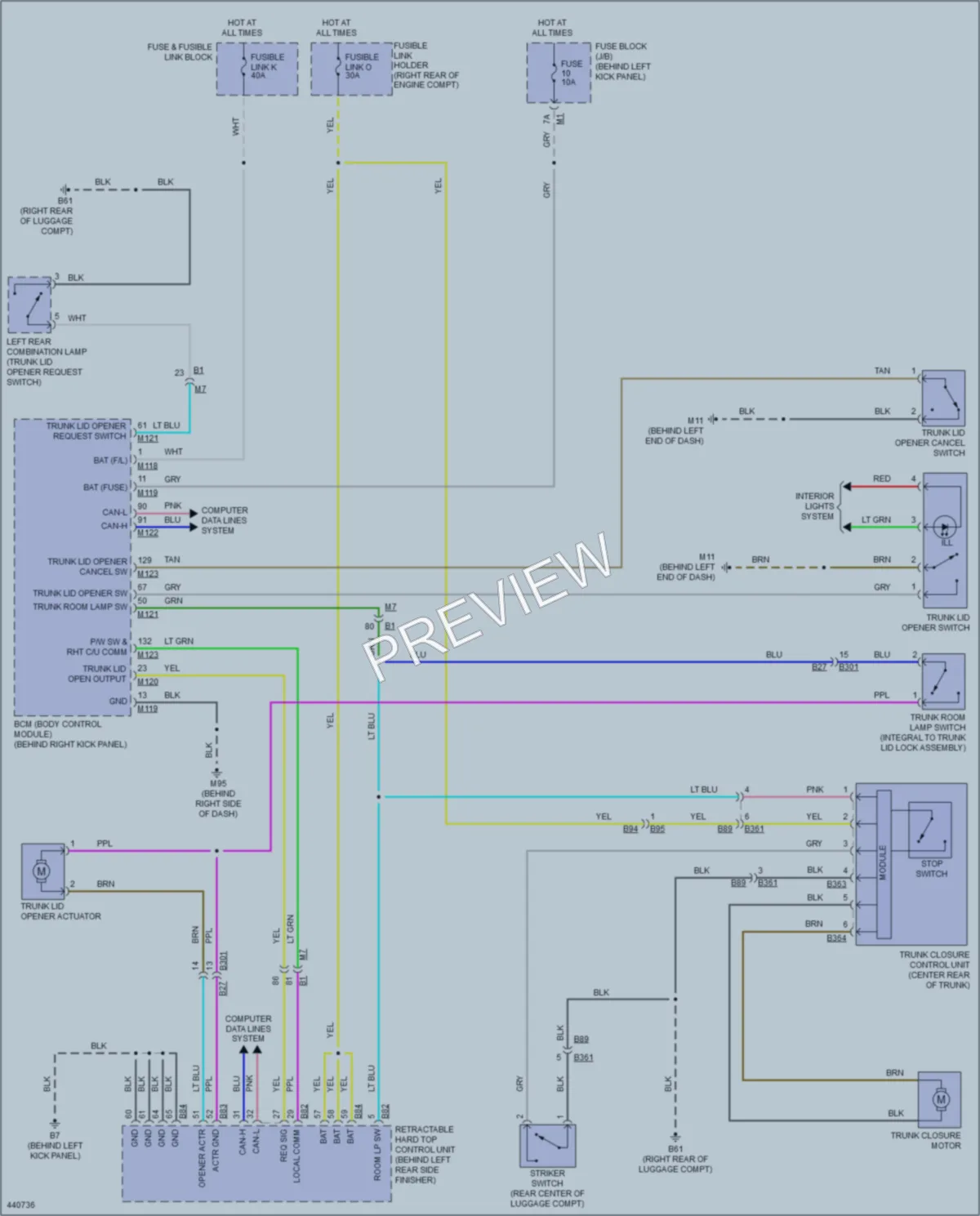 2014 Infiniti Q60 Trunk Tailgate Fuel Door wiring diagram preview