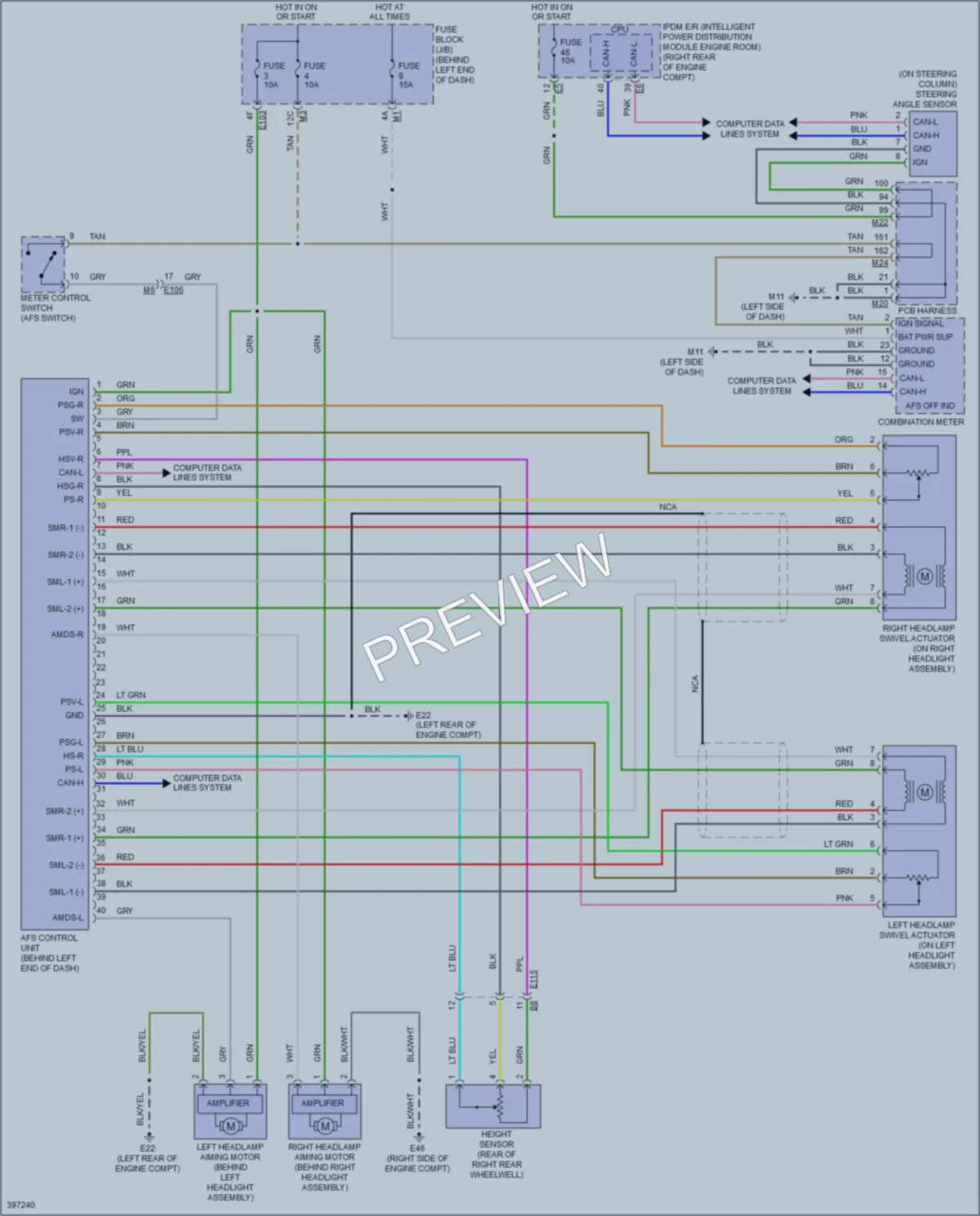 2014 Infiniti Q70 Headlights wiring diagram preview