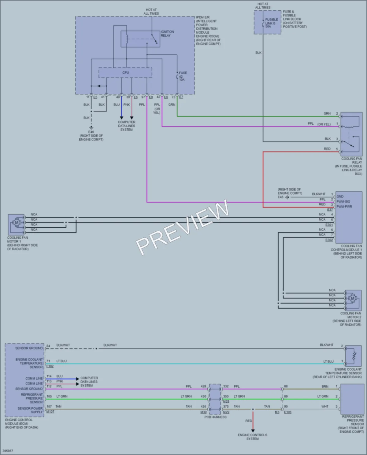 2014 Infiniti Q70Hybrid Cooling Fan wiring diagram preview