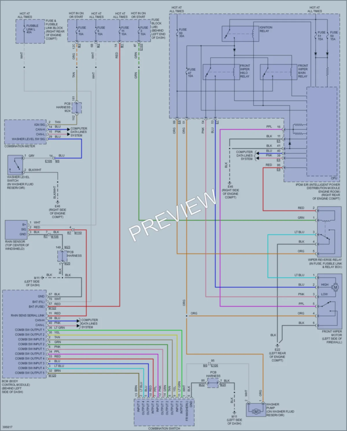 2014 Infiniti Q70Hybrid Wiper Washer wiring diagram preview