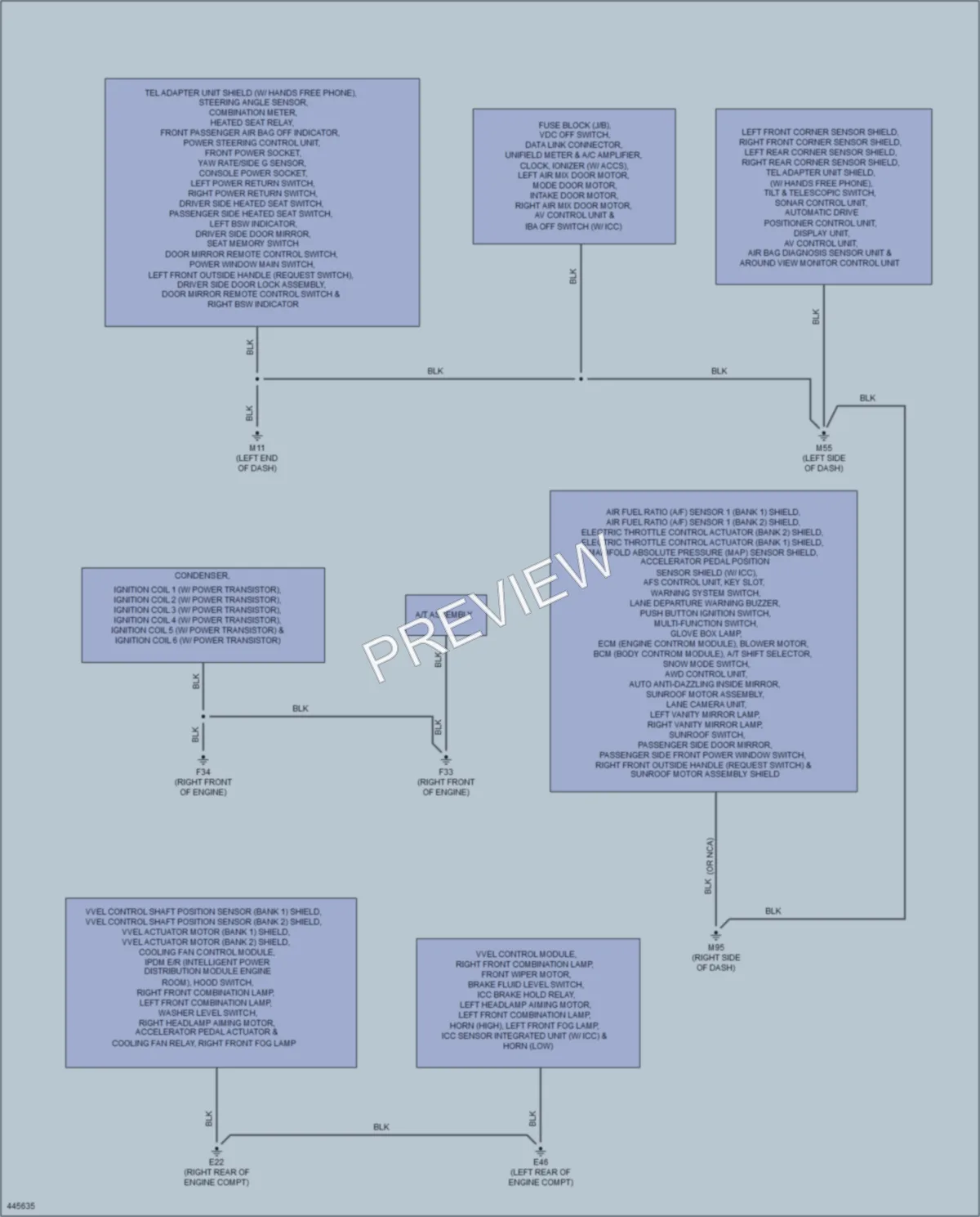 2014 Infiniti QX50 Ground Distribution wiring diagram preview