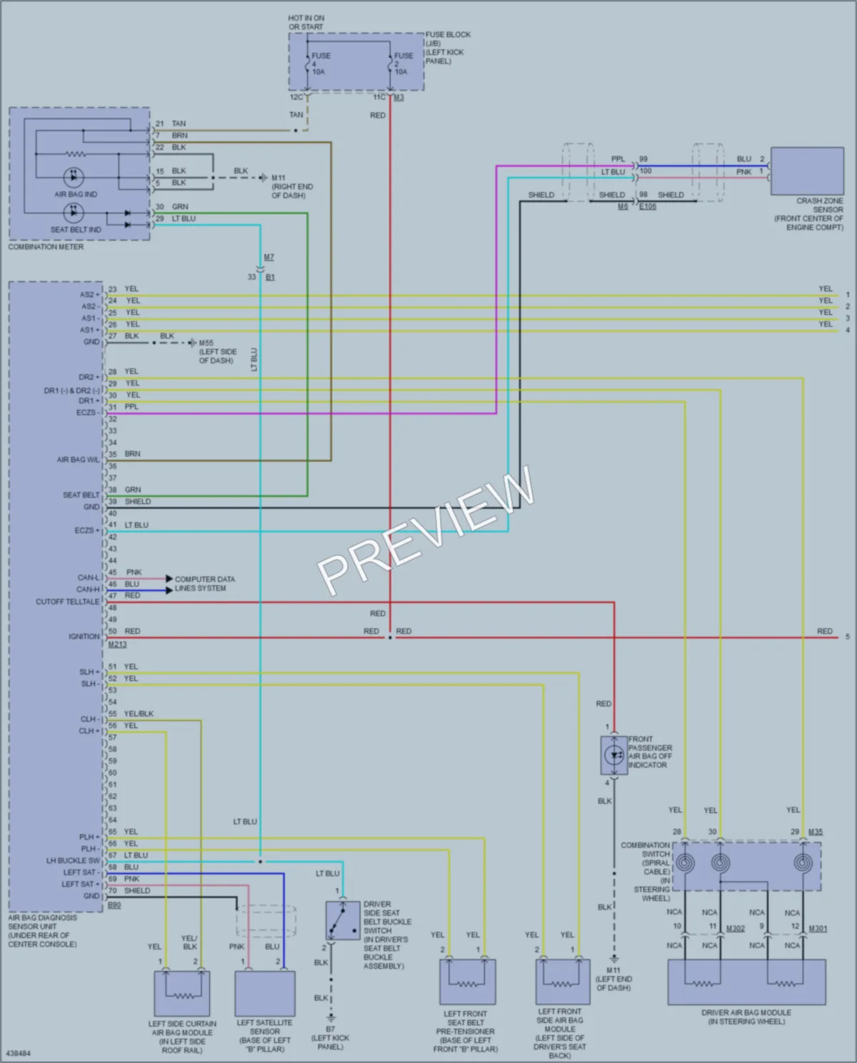 2014 Infiniti QX50 Supplemental Restraints wiring diagram preview