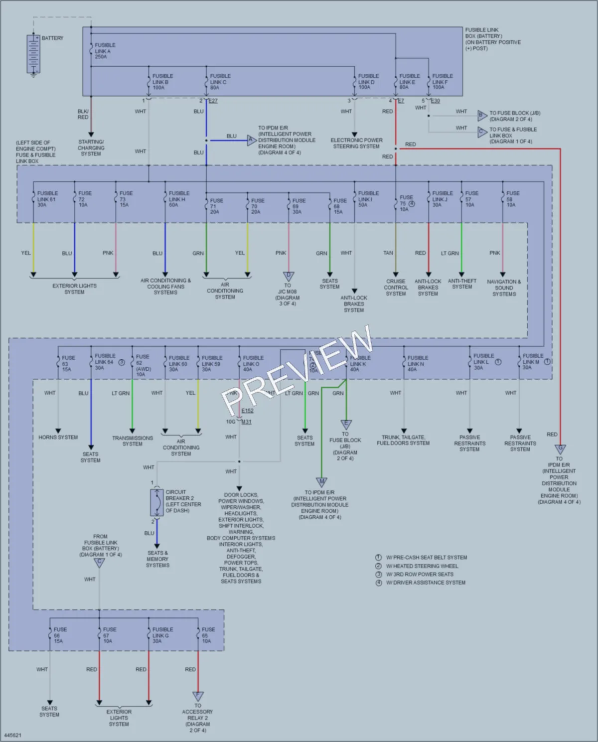 2014 Infiniti QX60 Power Distribution wiring diagram preview