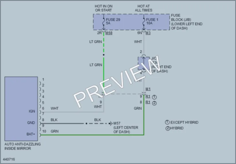 2014 Infiniti QX60 Power Mirrors wiring diagram preview