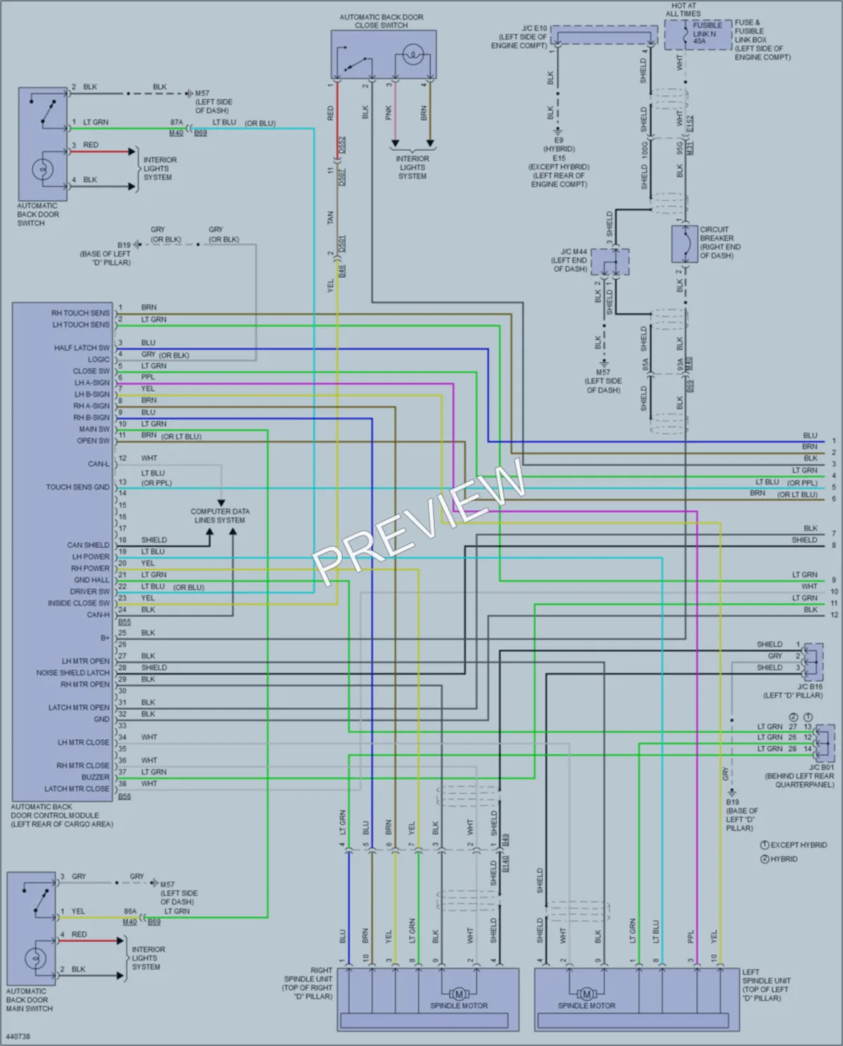 2014 Infiniti QX60 Trunk Tailgate Fuel Door wiring diagram preview