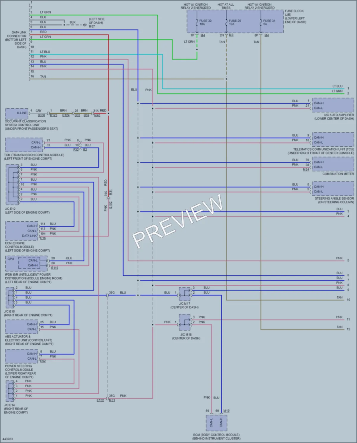 2014 Infiniti QX60Hybrid Computer Data Lines wiring diagram preview