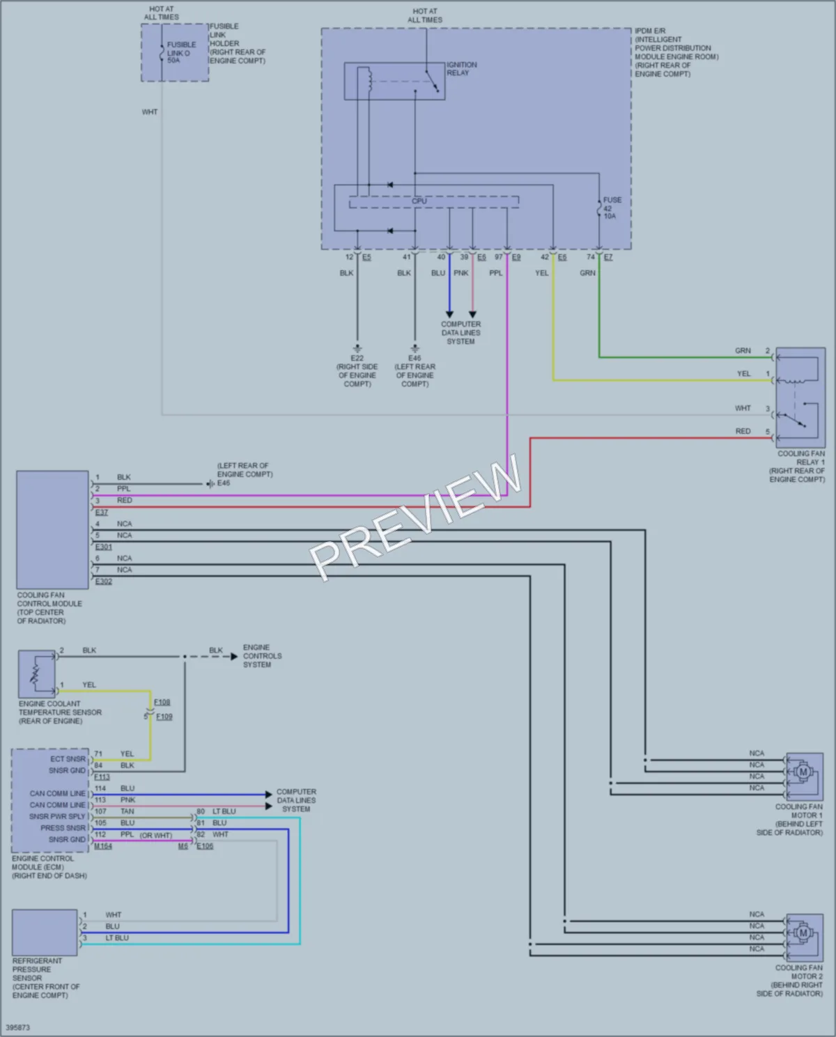 2014 Infiniti QX70 Cooling Fan wiring diagram preview