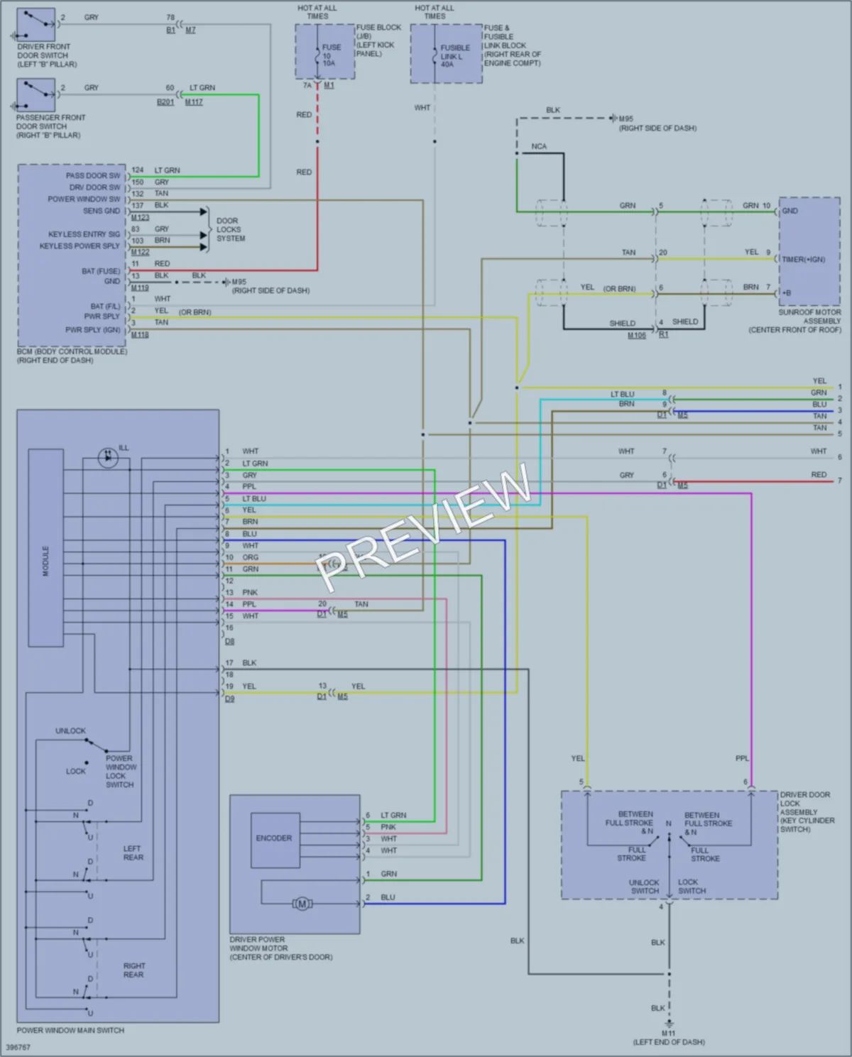 2014 Infiniti QX70 Power Windows wiring diagram preview