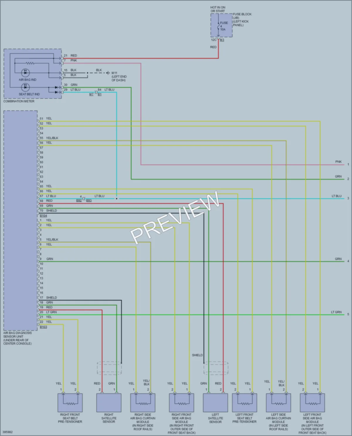 2014 Infiniti QX70 Supplemental Restraints wiring diagram preview