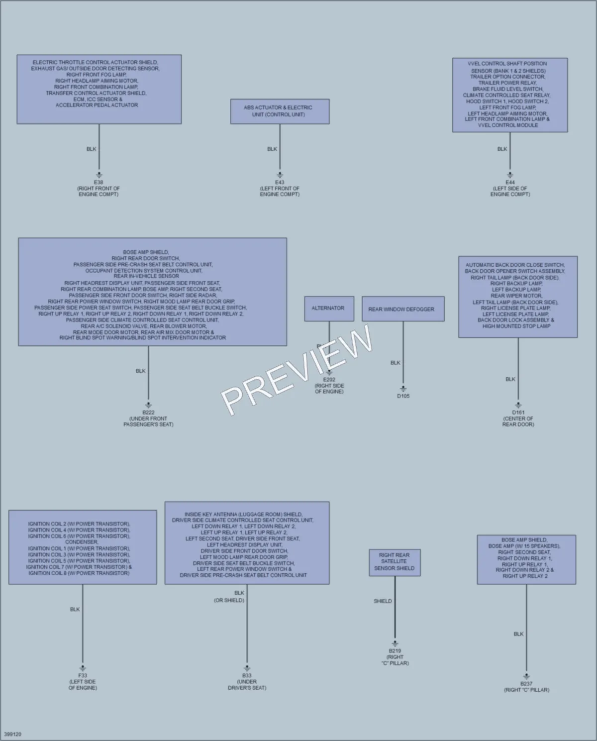 2014 Infiniti QX80 Ground Distribution wiring diagram preview
