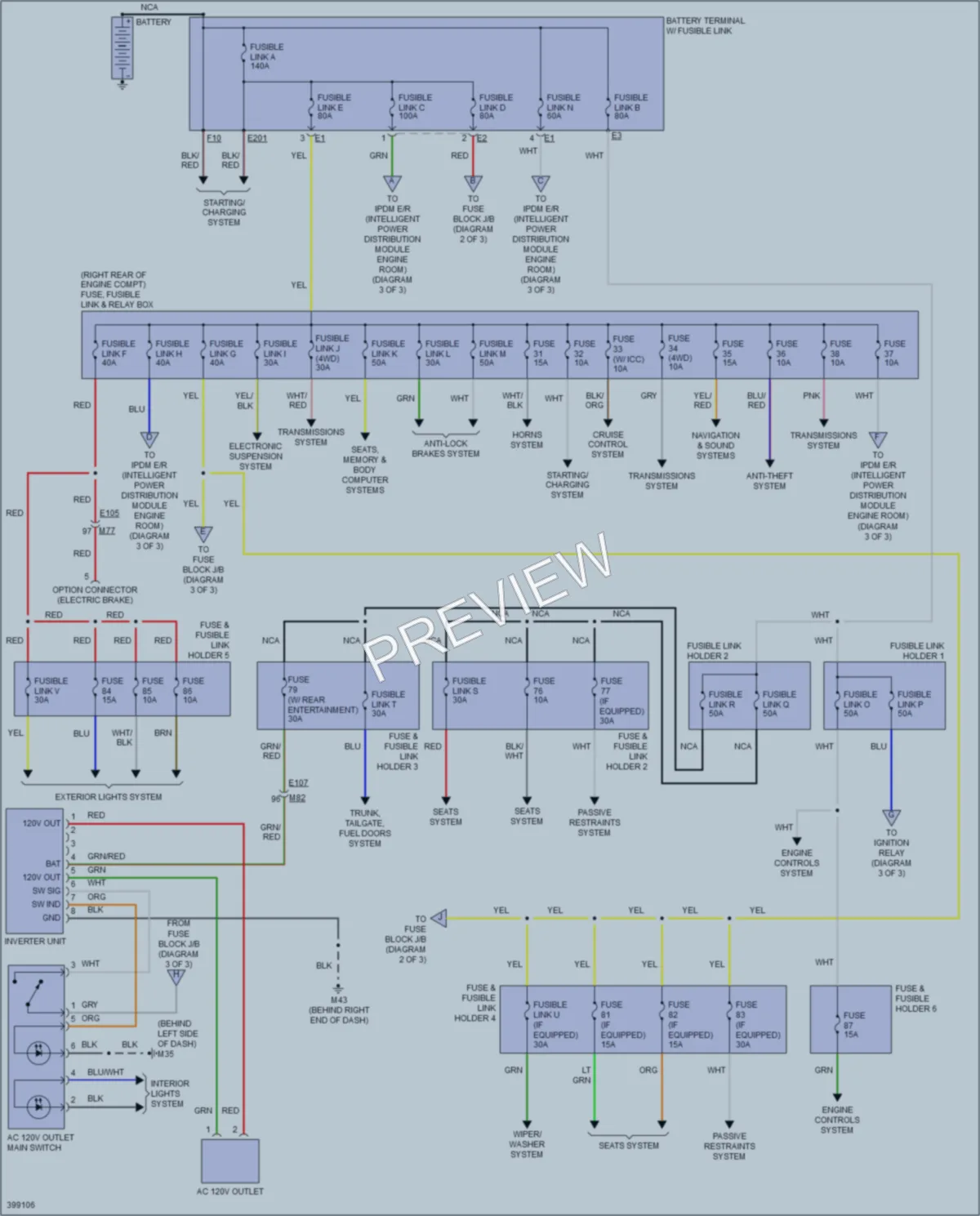 2014 Infiniti QX80 Power Distribution wiring diagram preview