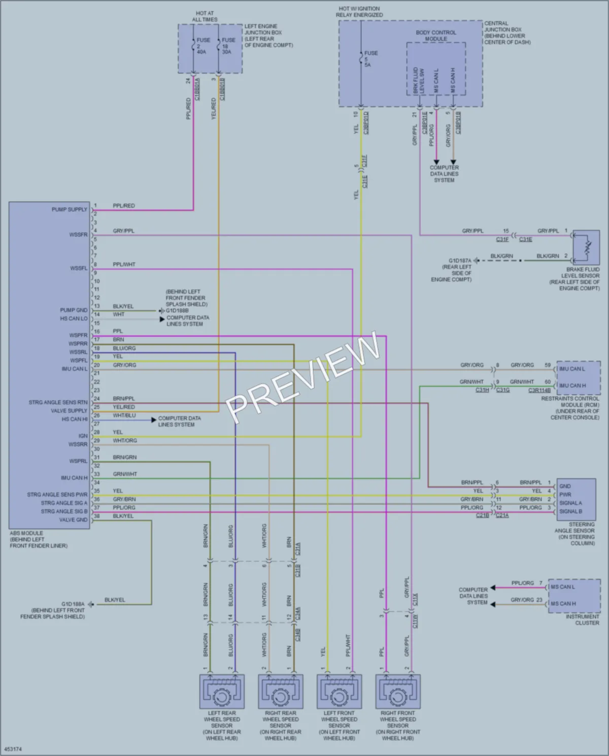 2014 Jaguar FType Anti Lock Brakes wiring diagram preview