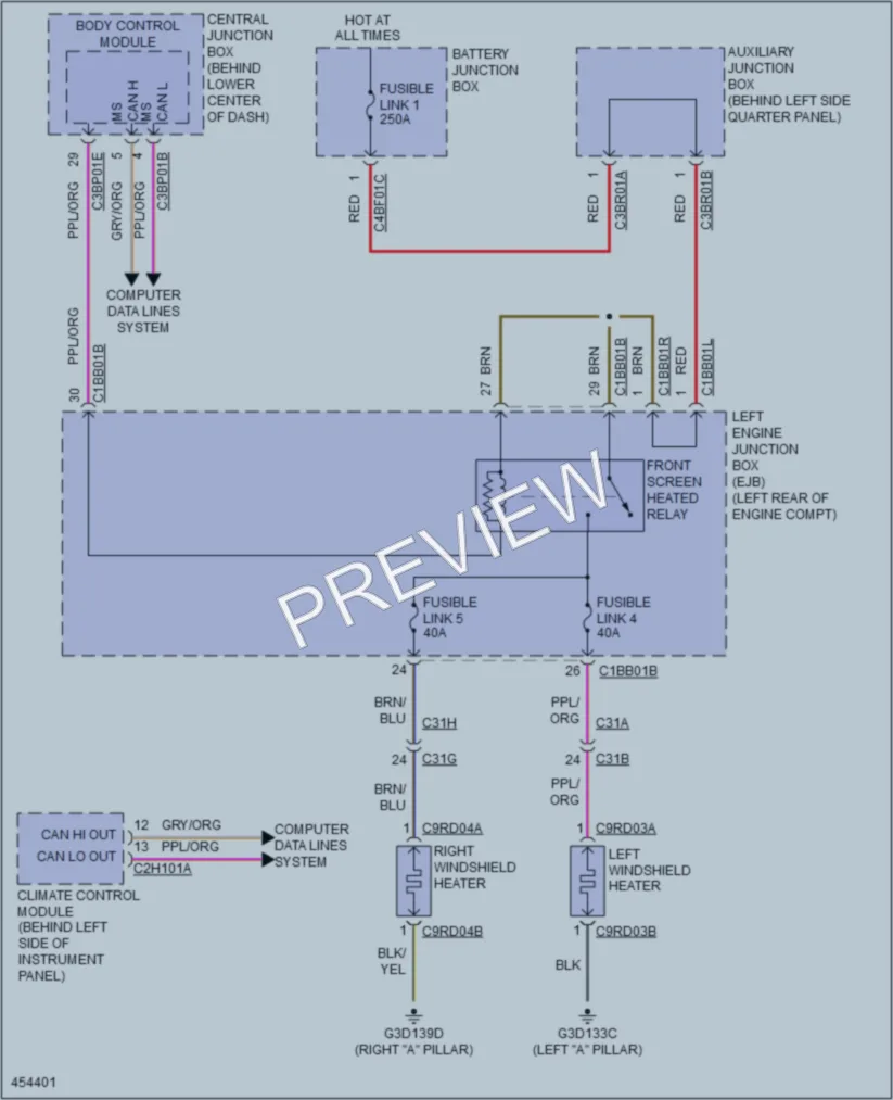2014 Jaguar FType Defoggers wiring diagram preview