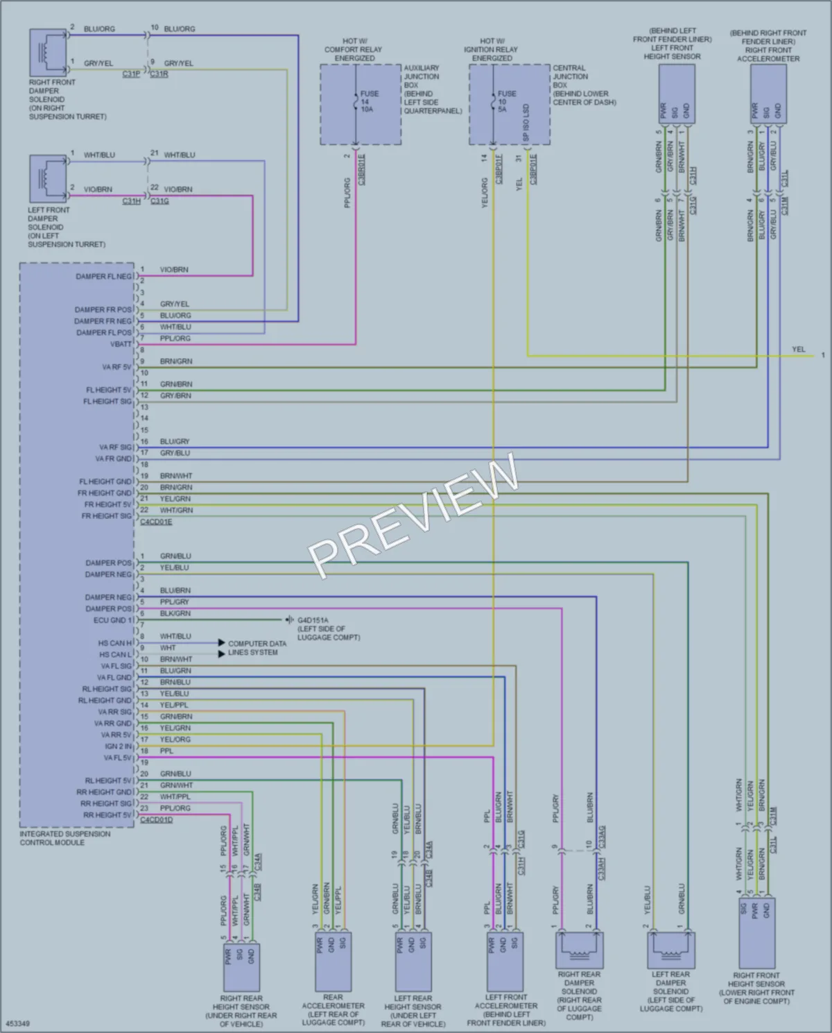 2014 Jaguar FType Electronic Suspension wiring diagram preview