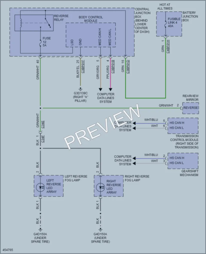 2014 Jaguar FType Exterior Lights wiring diagram preview