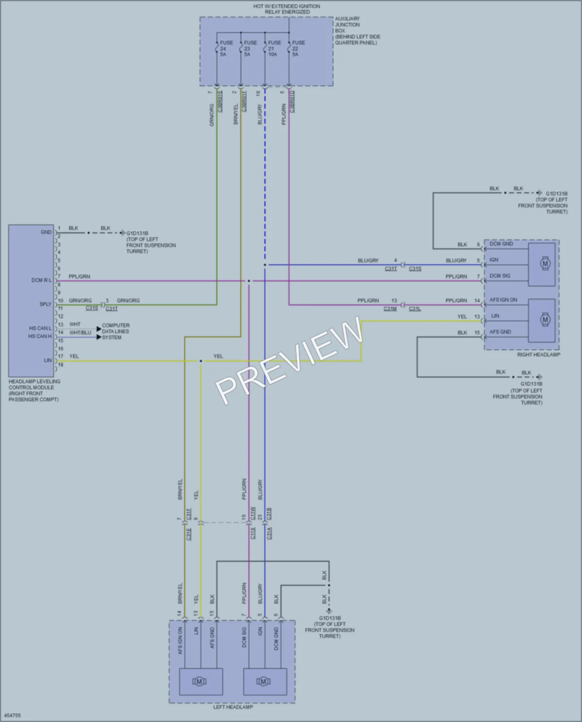 2014 Jaguar FType Headlights wiring diagram preview