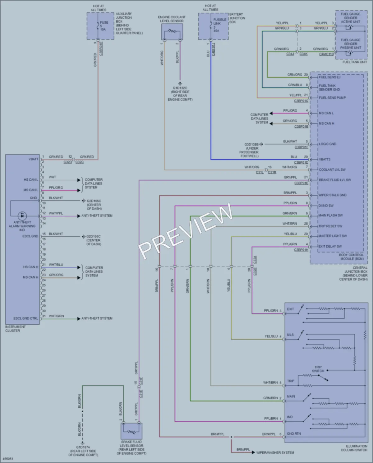 2014 Jaguar FType Instrument Cluster wiring diagram preview