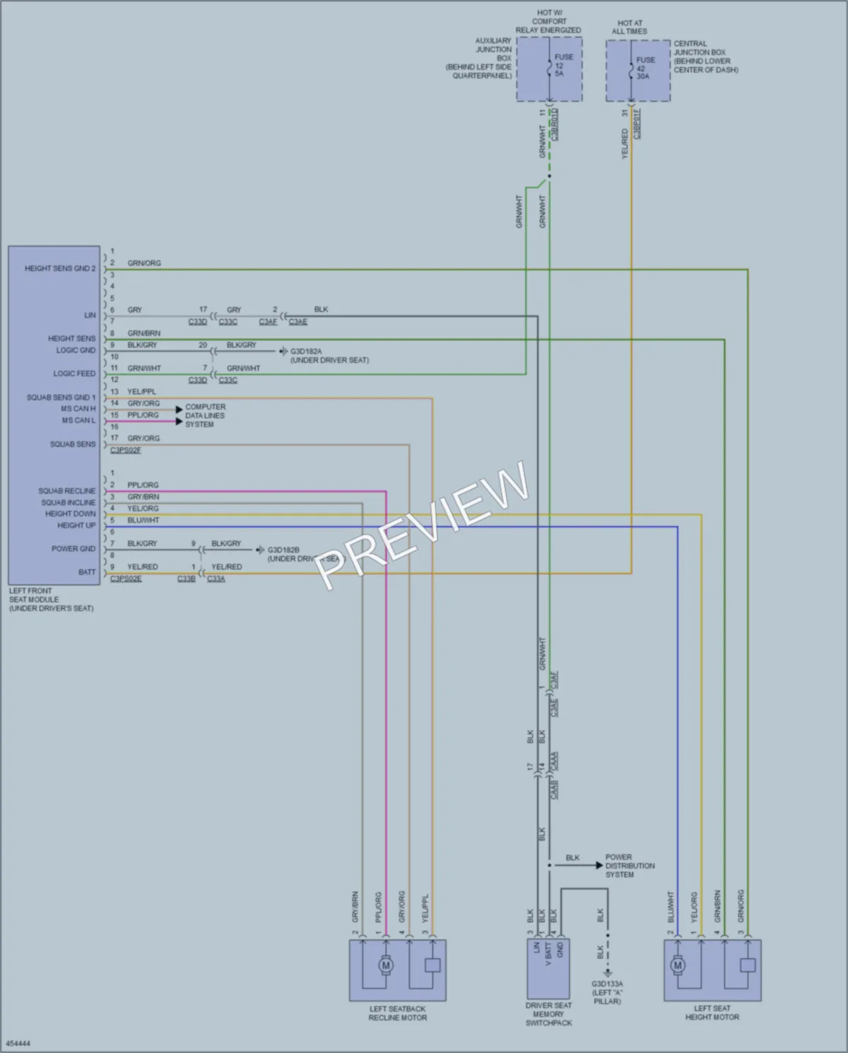 2014 Jaguar FType Memory Systems wiring diagram preview