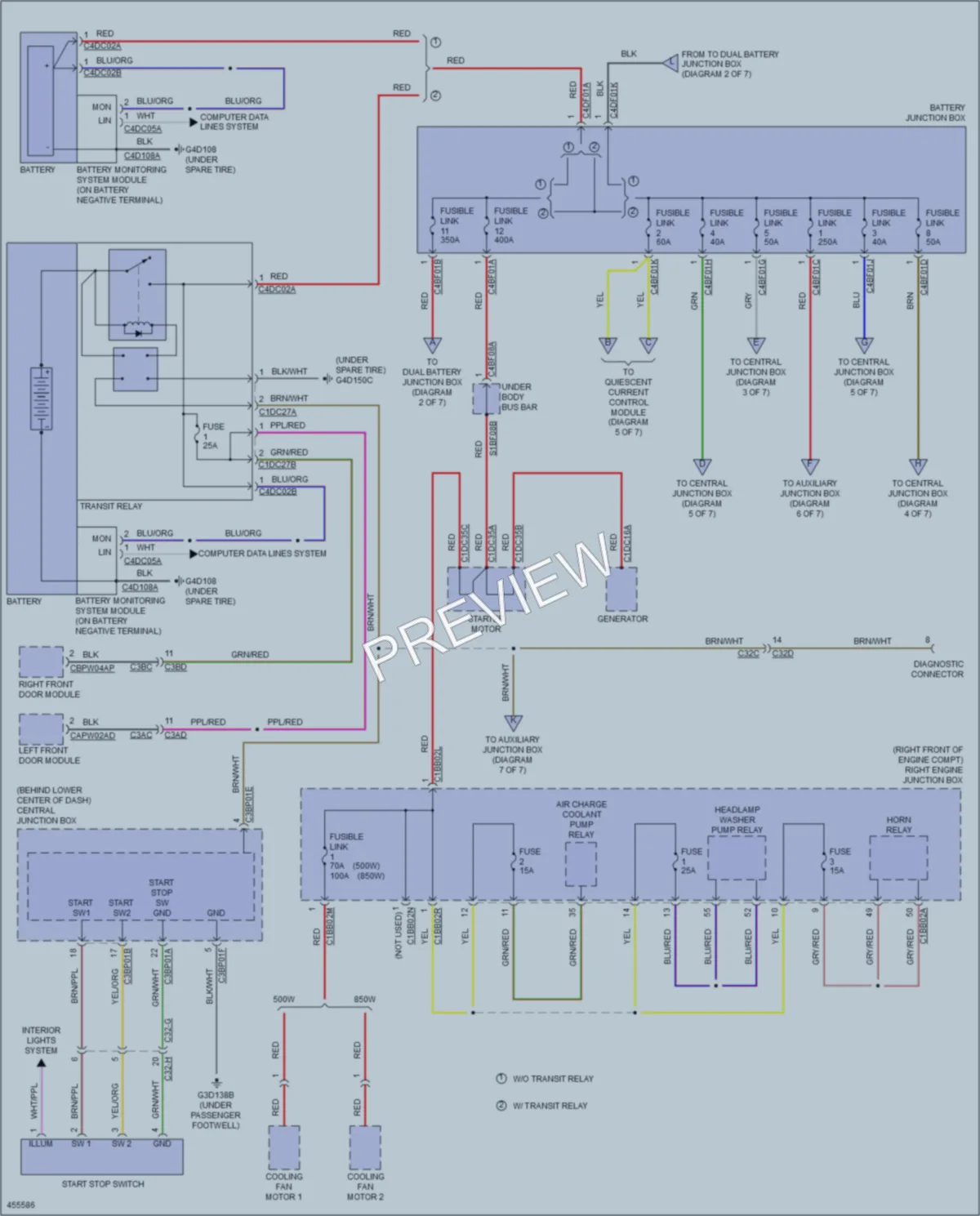 2014 Jaguar FType Power Distribution wiring diagram preview
