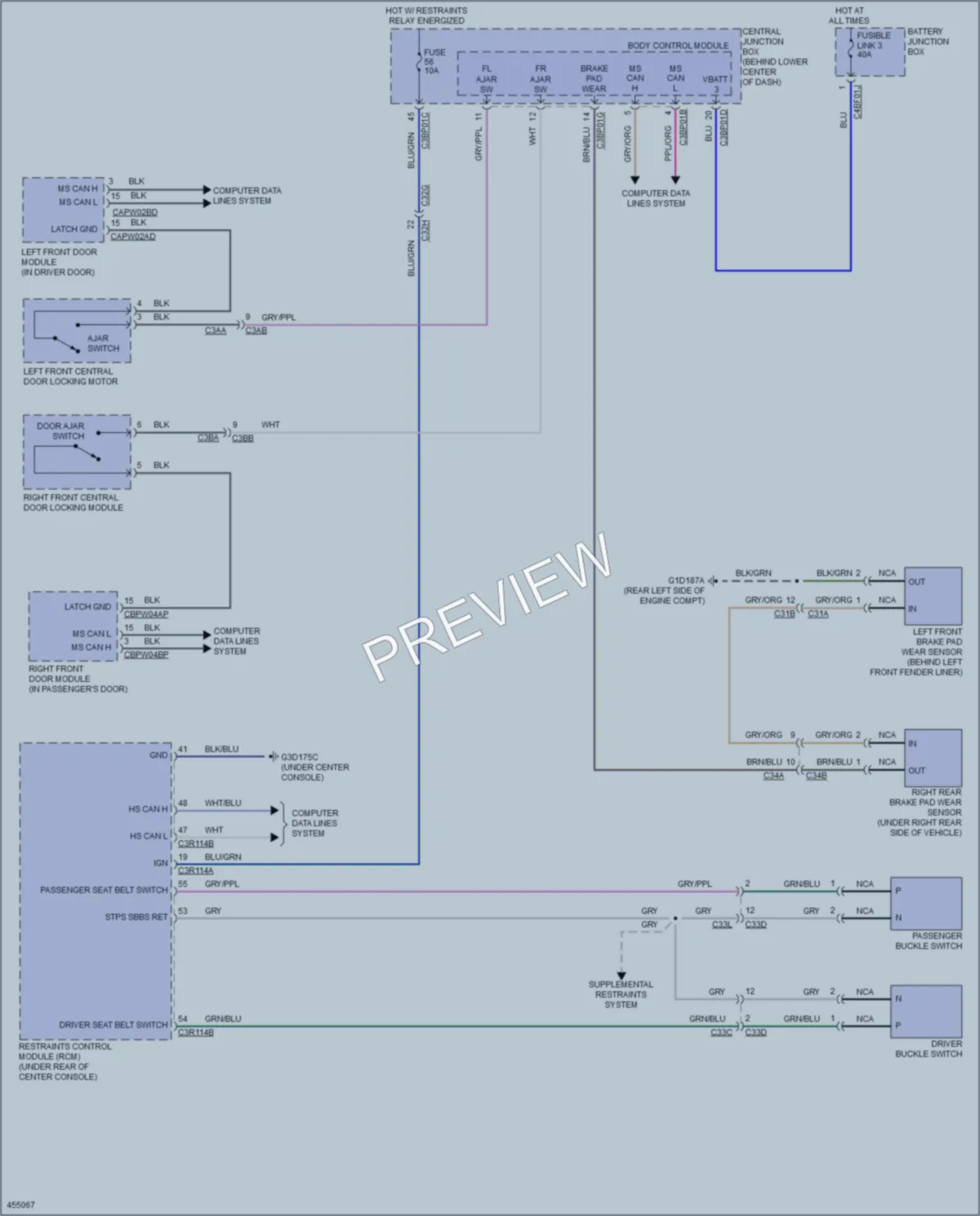 2014 Jaguar FType Warning Systems wiring diagram preview