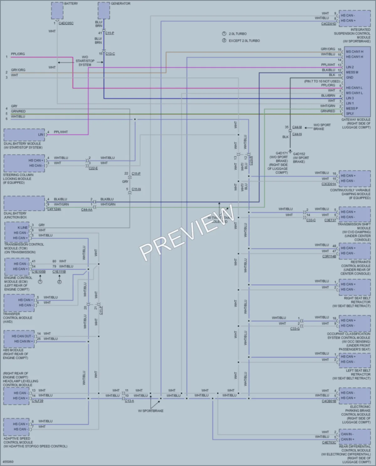 2014 Jaguar XF Computer Data Lines wiring diagram preview