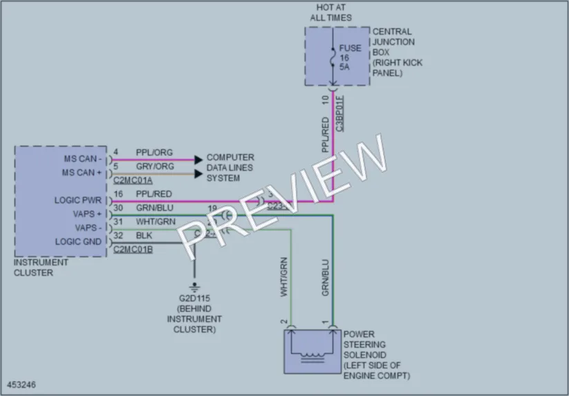 2014 Jaguar XF Electronic Power Steering wiring diagram preview