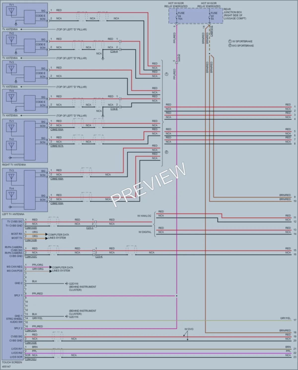 2014 Jaguar XF Radio wiring diagram preview