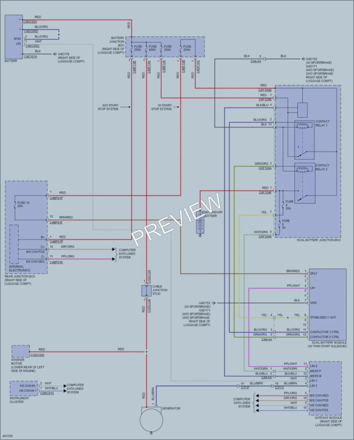 2014 Jaguar XF Starting Charging wiring diagram preview