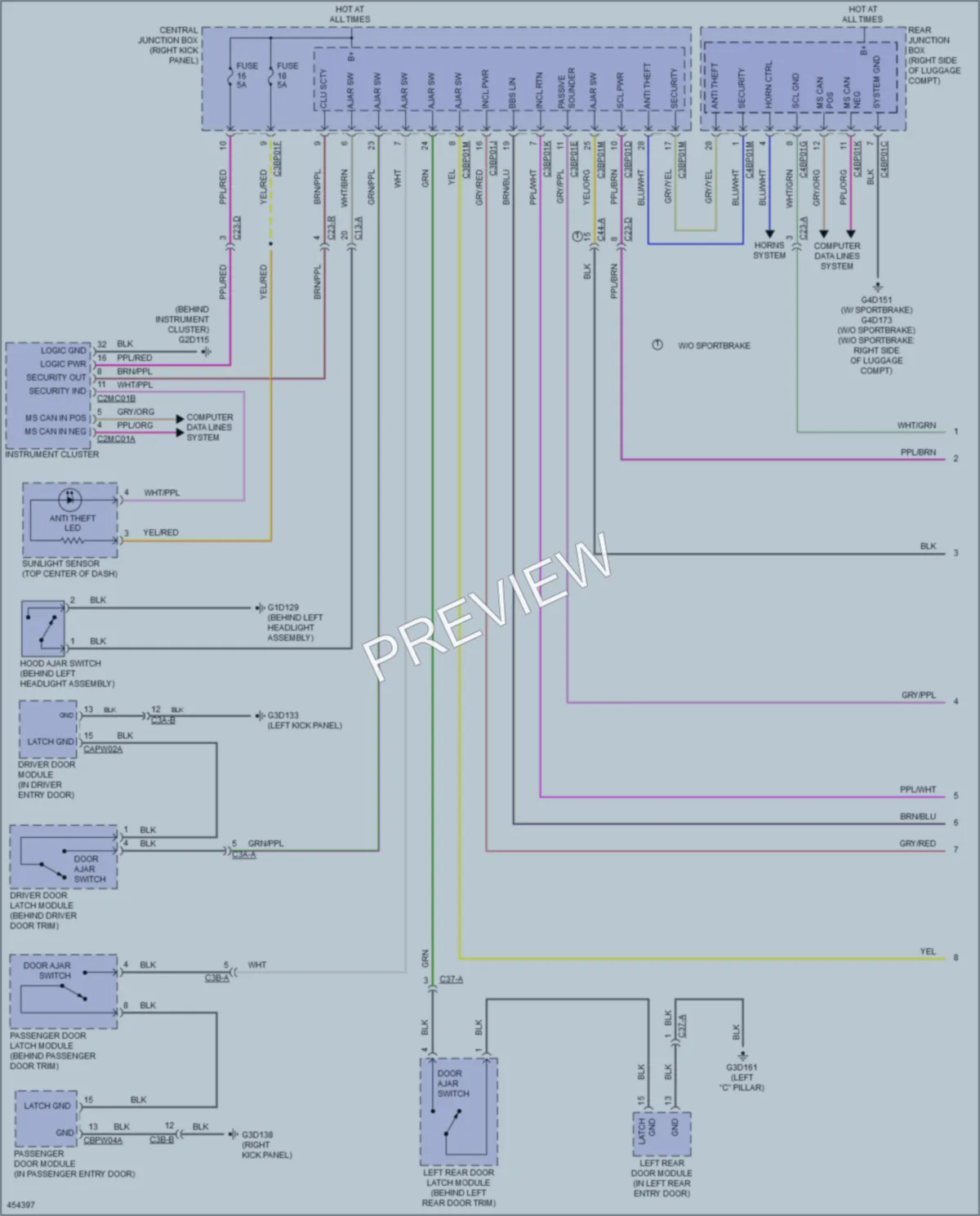 2014 Jaguar XFR Anti Theft wiring diagram preview