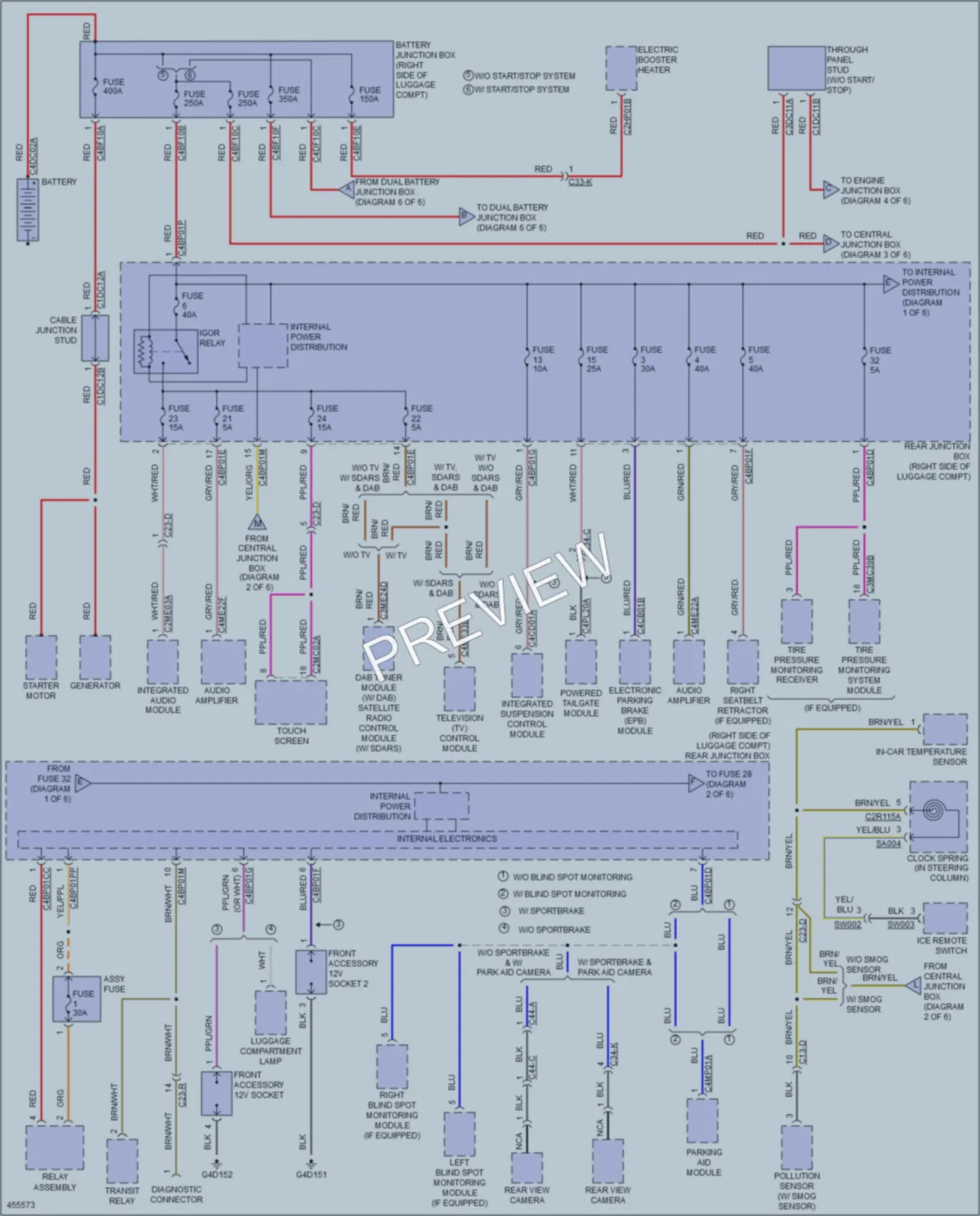 2014 Jaguar XFR Power Distribution wiring diagram preview