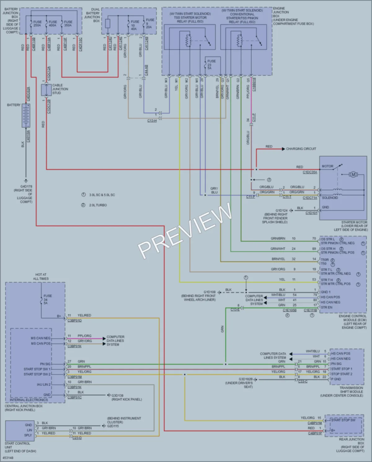 2014 Jaguar XFR Starting Charging wiring diagram preview