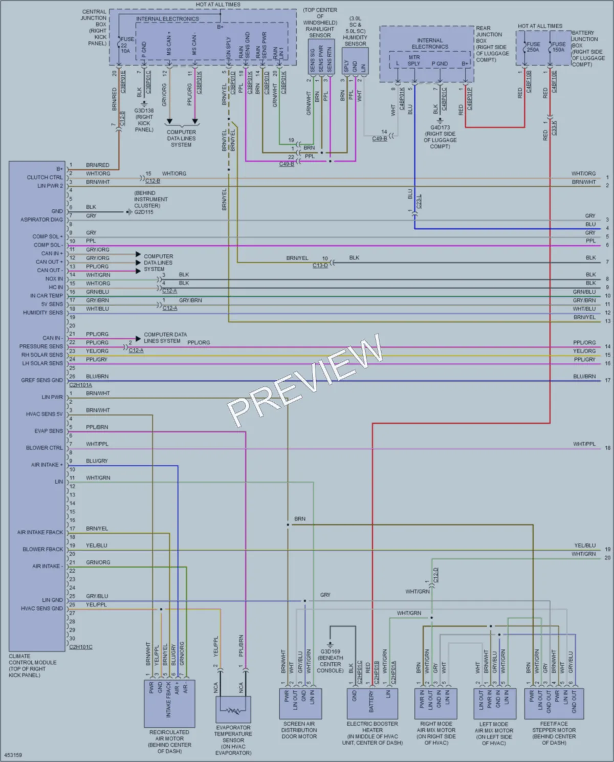 2014 Jaguar XFRS Air Conditioning wiring diagram preview