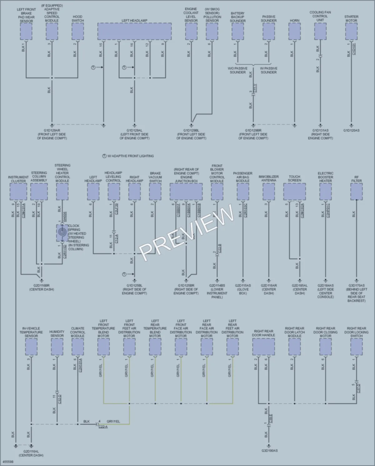 2014 Jaguar XJ Ground Distribution wiring diagram preview
