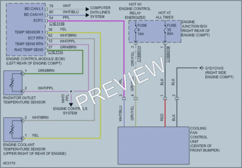 2014 Jaguar XJLPortfolio Cooling Fan wiring diagram preview