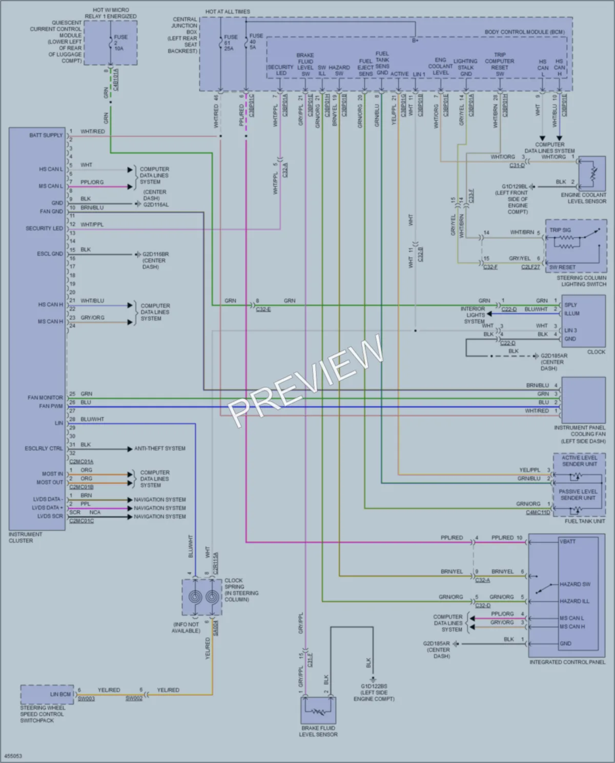 2014 Jaguar XJLPortfolio Instrument Cluster wiring diagram preview