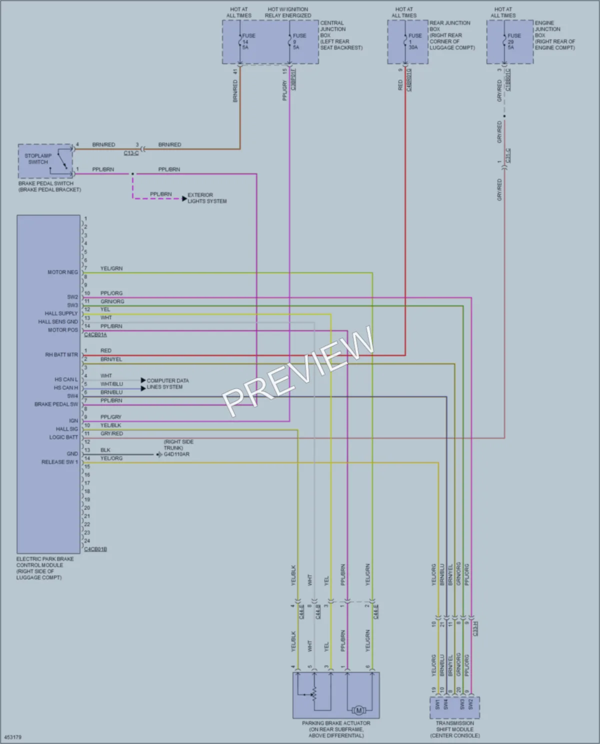 2014 Jaguar XJLPortfolio Shift Interlock wiring diagram preview