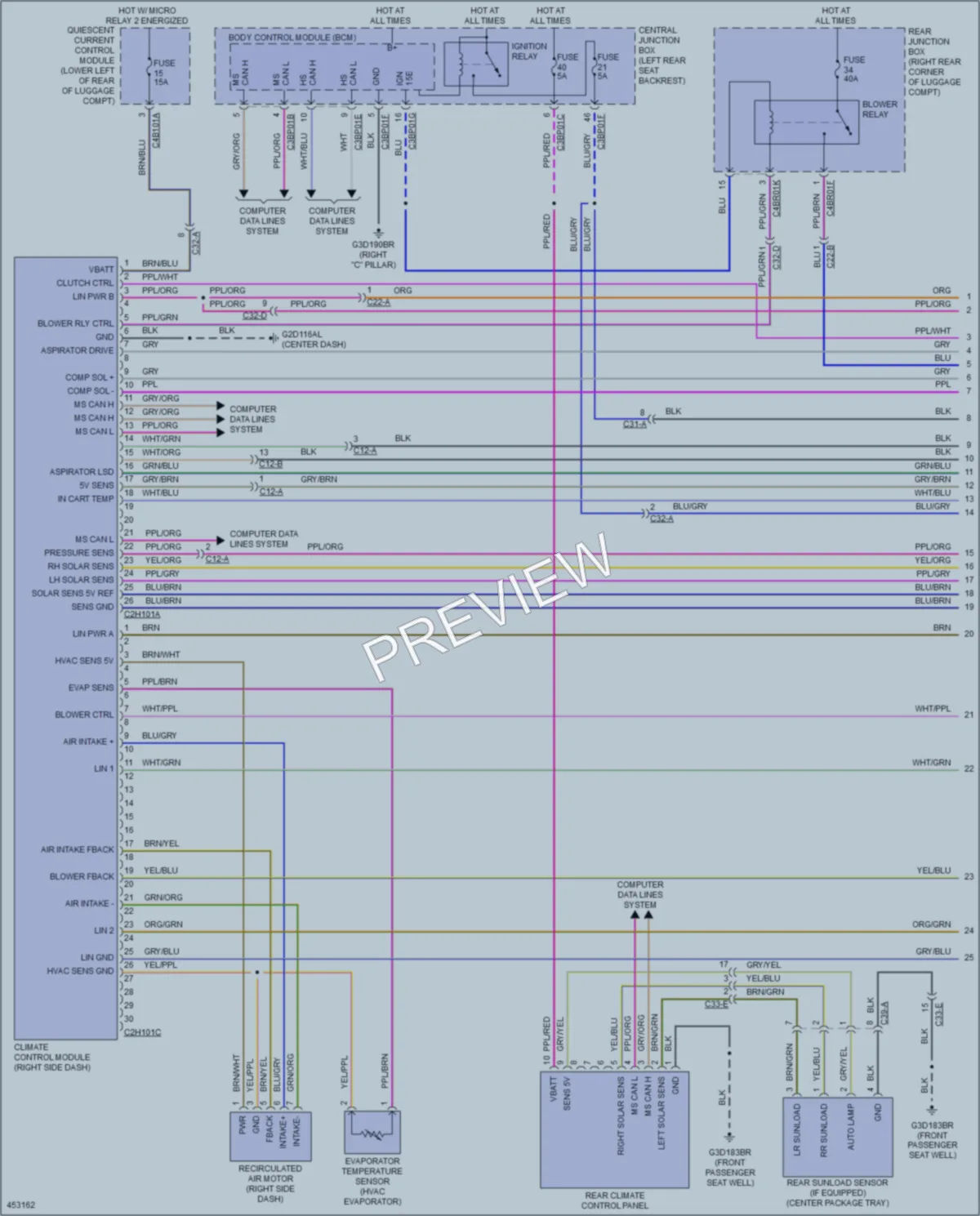 2014 Jaguar XJLSupercharged Air Conditioning wiring diagram preview