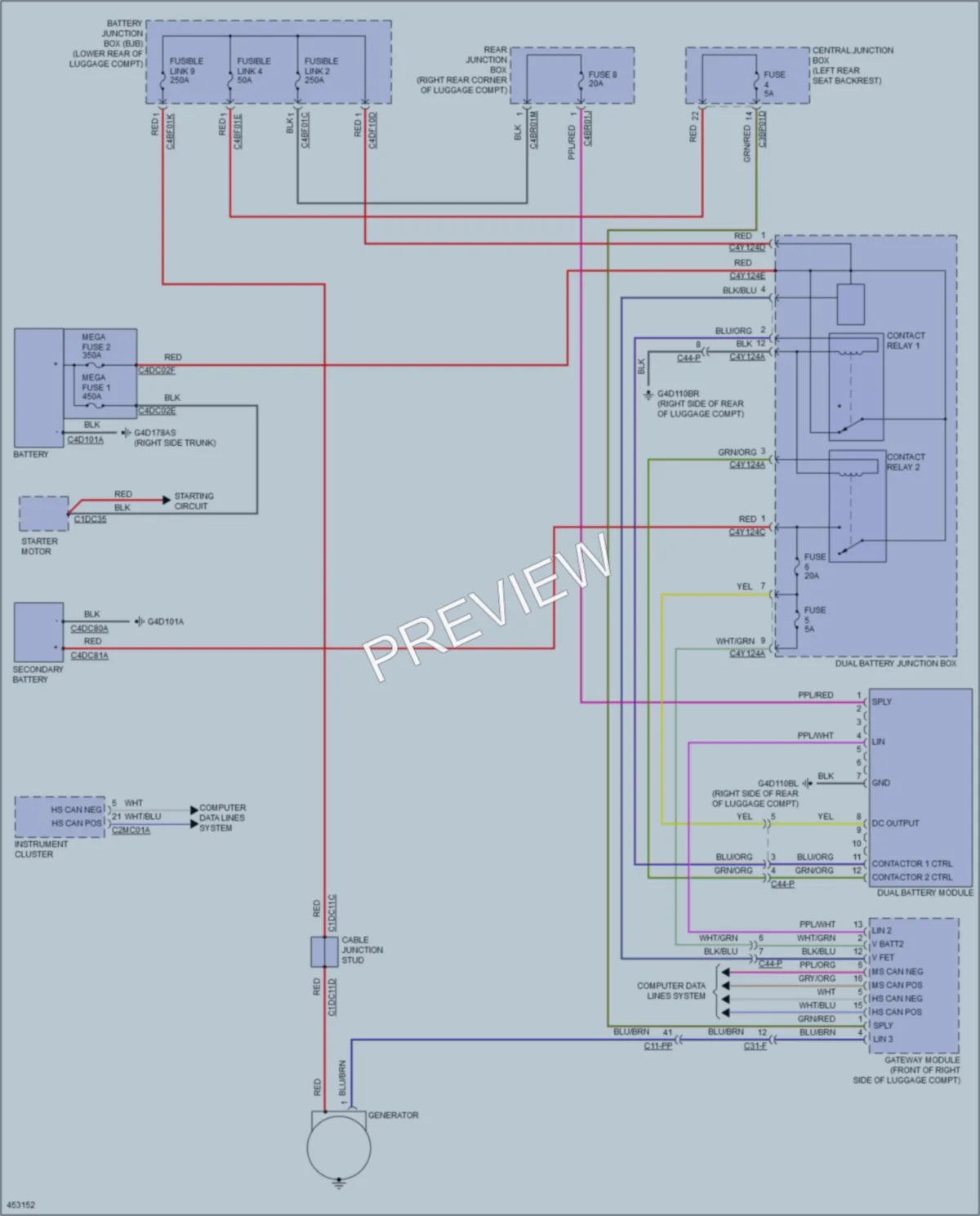 2014 Jaguar XJLSupercharged Starting Charging wiring diagram preview