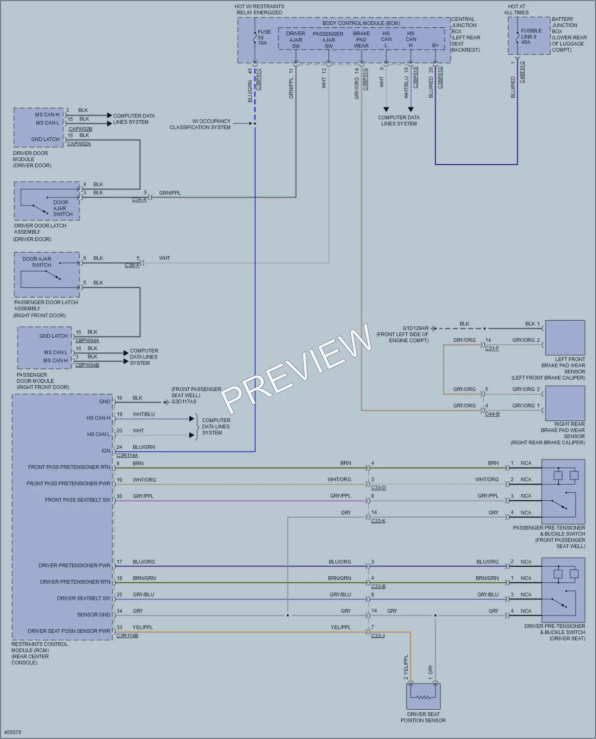 2014 Jaguar XJR Warning Systems wiring diagram preview