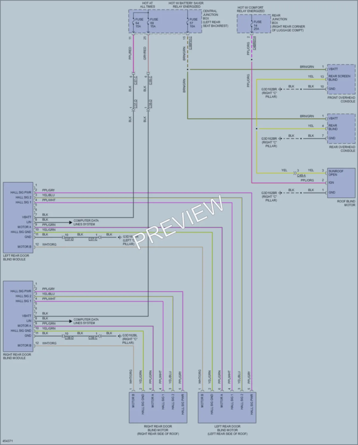 2014 Jaguar XJRL Power Windows wiring diagram preview
