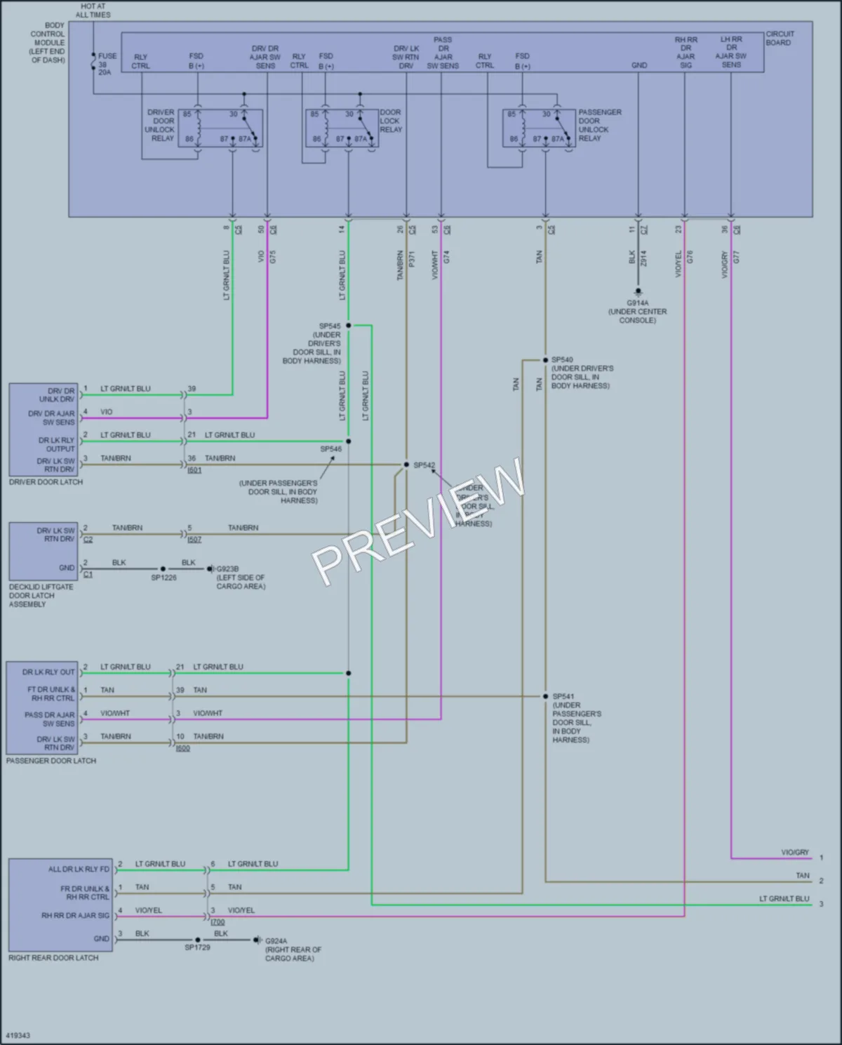 2014 Jeep Cherokee Anti Theft wiring diagram preview