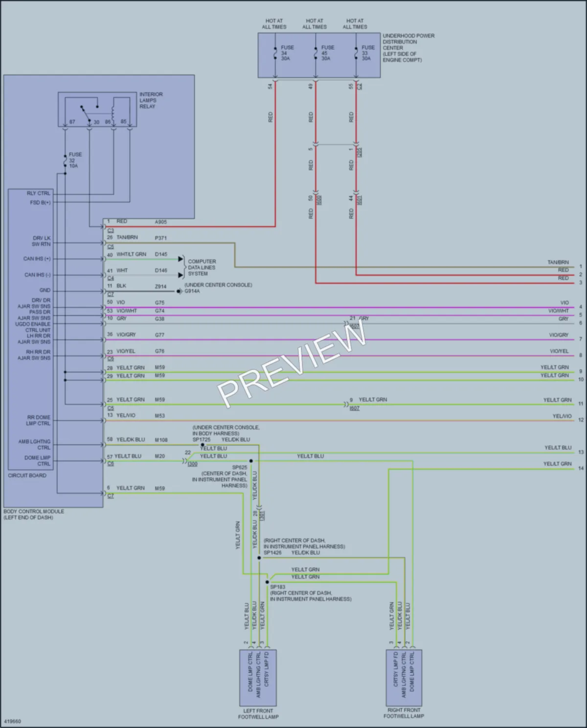 2014 Jeep Cherokee Interior Lights wiring diagram preview