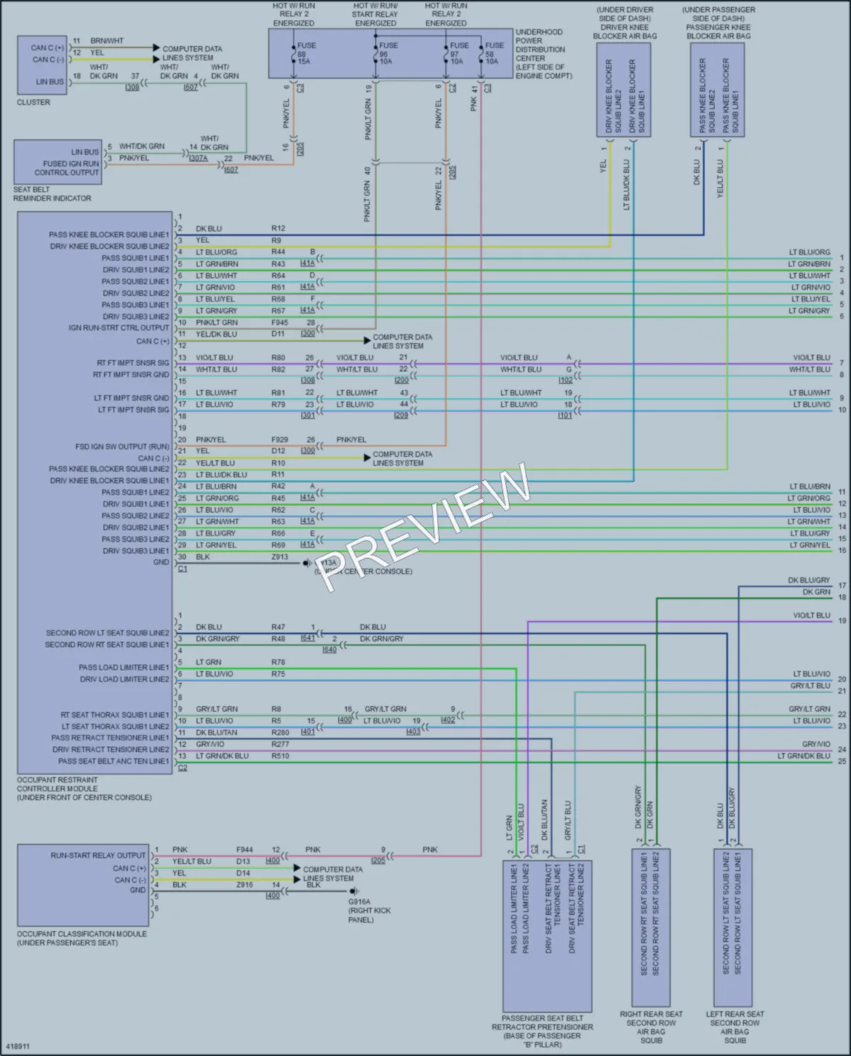 2014 Jeep Cherokee Supplemental Restraints wiring diagram preview