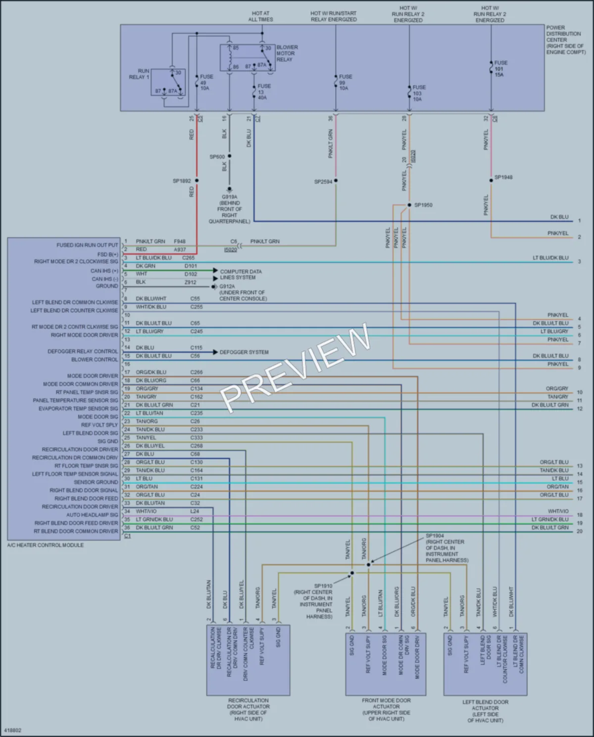 2014 Jeep GrandCherokee Air Conditioning wiring diagram preview